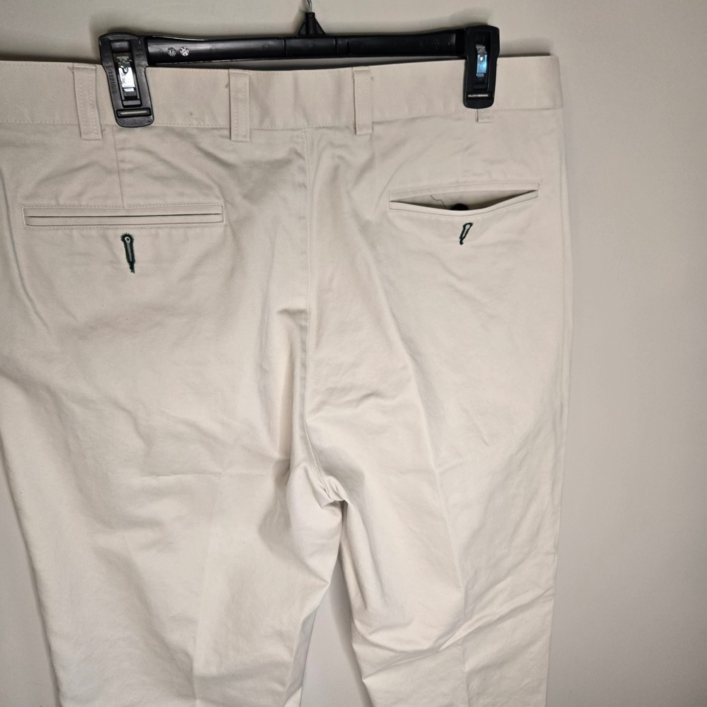 Orvis Mens Chino Pants 36x32 Cream Off White Cotton Twill Straight Leg Trousers - Picture 4 of 9